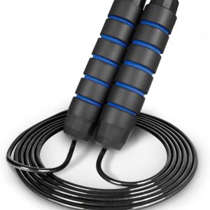 ProsourceFit Speed Jump Rope up to 8 Foot Adjustable Length for Men and Women, Foam Handles, Ultra Light Rope for Boxing, Jumping Exercises and Cardio Workout, Red