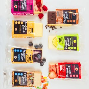 Protein Snack Shop Gourmet Keto Cheesecake Dessert Bars – 3-6g Net Carbs – Real Cream Cheese – Gluten Free – Diabetic & Celiac Friendly (10 bars) (Variety Pack)