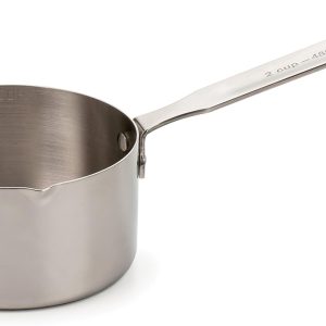 RSVP International Endurance Stainless Steel Measuring Pan Scoop, 2 Cups | Dry or Liquid | Baking or Cooking | Perfect for Feeding Pets, Cat Dog Food, Bird Seed, etc. | Dishwasher Safe