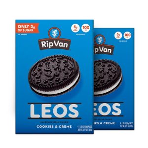 Rip Van LEOs – Cookies and Cream Sandwich – Low Sugar & Low Carb Snack – Diabetic & Vegan Snacks – 32 (2 x 6.77oz packs)