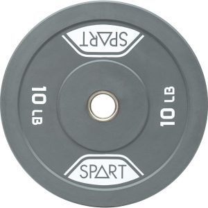 SPART Rubber Color Coded Bumper Plate 2 Inch Weight Plates with Stainless Steel Insert for Olympic Barbell Strength Training, Weightlifting and Crossfit, Single and Pair