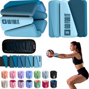 SPORTBIT Wrist Weights, Ankle Weights for Women – Set of 2 (1LB Each), Adjustable Weighted Bracelets for Home Gym, Running, Yoga, Exercise and Strength Training