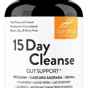 Sandhu’s 15 Day Gut Cleanse Colon Detox for Women & Men| Supports Colon Cleansing & Digestive Health| Senna, Cascara Sagrada, Psyllium Husk & Probiotics| 30 Capsules Dietary Supplement,15 Days Supply