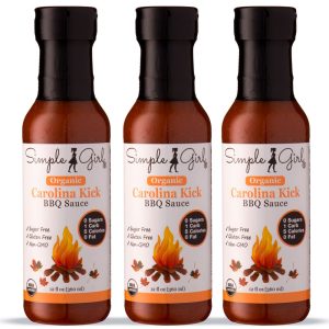 Simple Girl Carolina Style BBQ Sauce – Low Calorie, Sugar-Free, Vegan Friendly, Gluten Free, Fat Free, MSG Free – 12 oz Bottle (3 Pack)