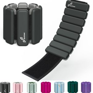 Sportneer Wrist & Ankle Weights for Women Men – 1 Pair (1 lb/2 lb Each) | Adjustable Weighted Bracelet Silicone Bangles for Yoga, Dance, Pilates, Cardio, Aerobics, Gym, Pool Exercises and Jogging