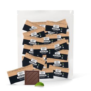 Sugar Free Dark Chocolate Candy Bars | 45 Count Bag | Bite Size Squares 80% Cocoa, Vegan, Gluten-Free, Stevia Sweetened
