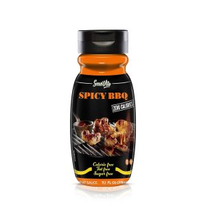 Sugar Free Spicy BBQ Sauce – No Sugar Spicy BBQ Sauce – Sugar Free Spicy Barbecue Sauce – Zero Calories and Fat Free, 11.1 FL OZ – – Gluten Free, Low Sodium, Low Carb BBQ Sauce – ServiVita