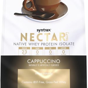 Syntrax Nutrition Nectar Lattes, 100% Whey Isolate Protein Powder, Cappuccino, 2 lbs