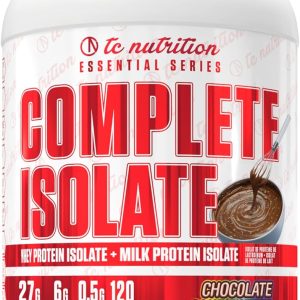 TC Nutrition Complete Isolate – Whey Protein Isolate + Milk Protein Isolate Powder – Whey Protein Powder for Muscle Growth & Recovery Whey Isolate Protein Powder – 2lb (Chocolate Cake Batter)