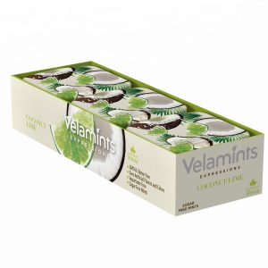 Velamints Sugar Free Mints – Breath Mints Tin Expressions Coconut Lime – Aspartame-Free Sweetened with Stevia, 20 Gram (Pack of 6 Tins)