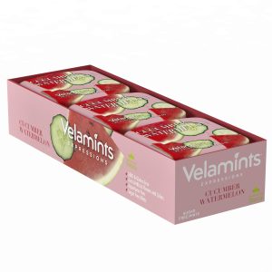 Velamints Sugar Free Mints – Expressions Cucumber Watermelon Breath Mints Tin – Aspartame-Free Sweetened with Stevia, 20 Gram (Pack of 6 Tins)