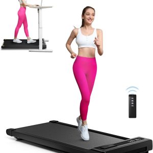Walking Pad Treadmill,Under Desk Treadmill for Office Home,2 in 1 Desk Treadmill Space Saving,Remote Control,LED Display (Black)