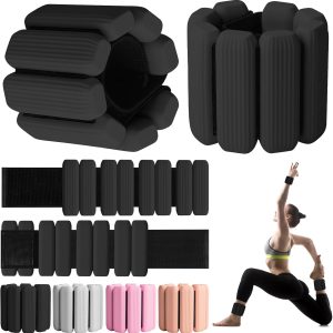 Wrist Weights, 2Pack Adjustable Wearable Wrist Ankle Weights for Women/Men, Silicone Wrist Bangles for Walking, Yoga, Pilates, and Gym, Arm & Leg Workout, 2lb