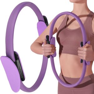 Yoga Pilates Ring Dual Grip Magic Circle – Adjustable Fitness Exercise Ring for Core Strength, Toning & Rehab, Non-Slip Lightweight Body Workout Tool Kit for Home Gym, Yoga, and Pilates