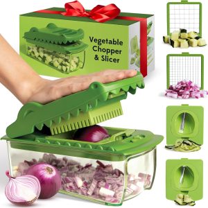 fullstar Croc Chop X OTOTO, Vegetable Chopper, Food Chopper, Cool Kitchen Gadgets, Crocodile Onion Chopper, Housewarming Kitchen Gifts, Multifunctional Vegetable Cutter, Cooking Gifts Gadgets
