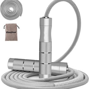 weighted jump rope Fitness for women men,1LB Tangle-free Skipping Rope for Muay Thai Training Crossfit workout Aluminum Handles Adjustable Length PVC Cord and Cotton Rope