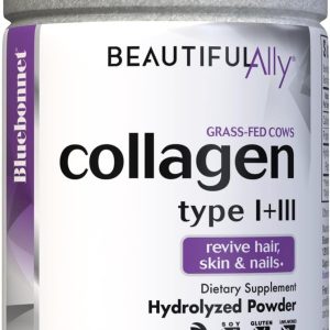 Bluebonnet Nutrition Beautiful Ally Collagen Powder, Hydrolyzed Collagen from Grass Fed Cows, Collagen Peptides Type 1 & 3, Non GMO, Gluten Free, Soy Free, Milk Free, 28 Servings, Unsweetened, 6.9 Oz