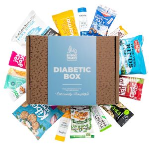 Diabetic Snack Gift Basket – Ideal Gift – Healthy Low Sugar Chips, Candy, Jerky & Nuts for Adults