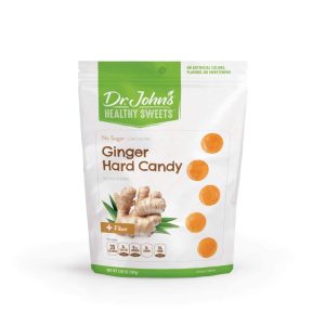 Dr. John’s Sugar Free Candy, Healthy Hard Candy with Zero Sugar, Low Calorie Snacks, Keto Friendly, Vegan, Gluten Free, Ginger Flavor, 24 Count, 3.85 OZ