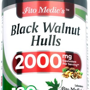 FITO MEDIC’S Lab – Black Walnut Hull, Pure – Black Walnut- 2000 mg per Serving, for Cleansing and Detoxifying, Ultra high Absorption.