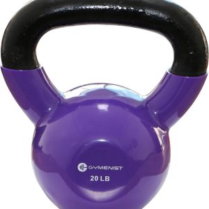 GYMENIST Iron Exercise Kettlebell, Vinyl Coated, Fitness Body Workout Equipment Kettle Bell, Choose Your Weight Size