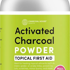 Hardwood Activated Charcoal Powder – Topical First Aid for Cuts, Scratches, Minor Burns & More! Food Grade Powder for Nutrition, Body Cleanse & Homemade Extracts – 20oz