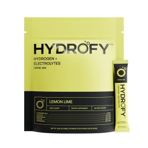 Hydrofy Hydrogen Water + Electrolytes Drink Mix | Superior Hydration Packets with Molecular Hydrogen (H2), Sodium, Potassium, Magnesium, Calcium, and Minerals | No Sugar | Lemon Lime | 25 ct