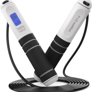 Jump Rope, Adjustable Digital Jump Rope with Calorie Counter, Ball Bearings & Alarm – Ideal for Fitness, CrossFit, Boxing, MMA, Gym – Multifunctional Speed Skipping Rope
