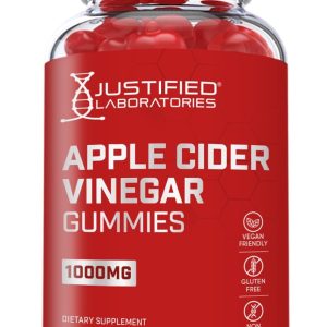 Justified Laboratories Apple Cider Vinegar Gummies 1000MG ACV Made from The Mother with Pomegranate Juice Beet Root B12 60 Gummys