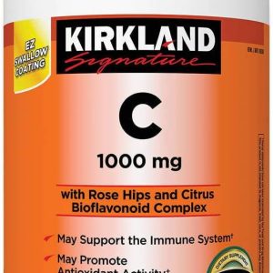 Kirkland Signature Vitamin C 1000mg, with Rose Hips 500 Tabs each (pack of 2)