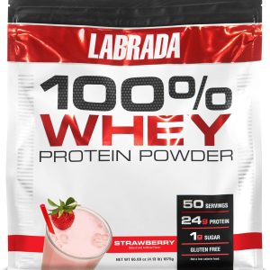 Labrada Nutrition 100% Whey Protein Powder, Strawberry, 4.13 lb