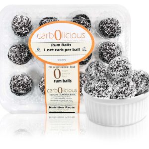 Low Carb chocolate Rum Balls [12-Pack] By Carb-o-licious – Delicious Keto Sweets With Only 1 Net Carb Per Ball – Sugar Free Healthy Snack With Almond Flour- Best Tasting Low-Carb Diet Treat Ever!
