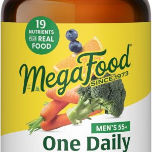 MegaFood Men’s 55+ One Daily – Multivitamin for Men with Vitamin B12, Vitamin C, Vitamin D & Zinc – Optimal Aging & Immune Support Supplement – Vegetarian – Made Without 9 Food Allergens – 120 Tabs