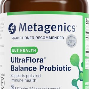 Metagenics UltraFlora Balance Probiotic – Daily Gut Health Supplement* – Offers Digestive & Immune System Support* – Vegetarian, Non-GMO & Gluten-Free – 120 Capsules