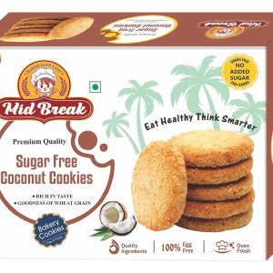 MidBreak Sugar-Free Coconut Biscuits – High Fiber Gut-Friendly Low Glycemic Index Cookies Tasty Healthy Snacks Pack of 1
