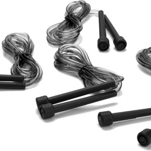 Mind Reader Adjustable Jump Rope and 4.75″ Handle, (Pack of 4), Black
