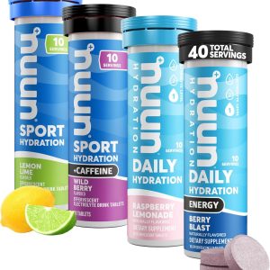 Nuun Hydration Electrolyte Tablets – Dissolvable in Water, Complete Pack | 5 Essential Electrolytes for Hydration | 1g Sugar Drink Mix | Vegan, Non-GMO | 4 Pack (40 Total Servings)