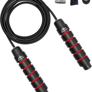 Premium Adjustable Jump Rope – Includes Towel & Gift Packaging – Ball Bearing Skipping Rope for Men, Women & Kids – Best Speed Rope for Martial Arts, CrossFit, Cardio & Fitness – Ergonomic Foam Handles for Comfort.
