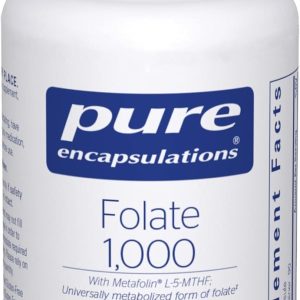 Pure Encapsulations Folate 1000 – Metafolin L-5-MTHF – Heart Health Supplement* – Folate Supplement – Non-GMO & Gluten Free – 90 Capsules