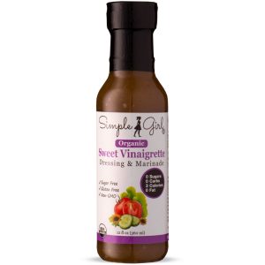 Simple Girl Organic Sweet Vinaigrette Sugar-Free Salad Dressing – 12 oz – Certified Organic – Kosher – Gluten Free – Vegan – Carb Free – Fat Free – Low Calorie Diet Friendly