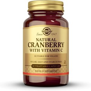 Solgar Naturally Sourced Cranberry with Vitamin C – 60 Vegetable Capsules – Supports Urinary & Bladder Health – Non-GMO, Vegan, Gluten Free – 60 Servings