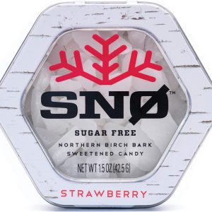 Strawberry KETO Xylitol Candy Chips (1-Pack) – SNØ 1.5oz Tin – Sugar-Free Candy With Only 2 Ingredients | Low Carbs, Diabetic-Friendly, Non-GMO, Vegan, GF & Kosher | Purest candy in the world