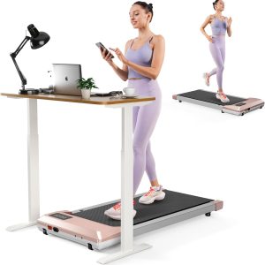 Superun Walking Pad, Mini Walking Pad Treadmill, Treadmills for Home & Office, Under Desk Treadmill, Small Portable Walking Treadmill with Remote & Smart APP, 200-300 Lbs Capacity