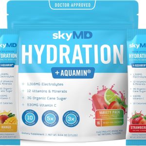 Variety Pack Electrolyte Drink Packets | Fast-Acting Hydration Boost | Low-Sugar Formula for Energy & Recovery | Easy Mix for Water or Travel | 16 Single-Serve Sticks