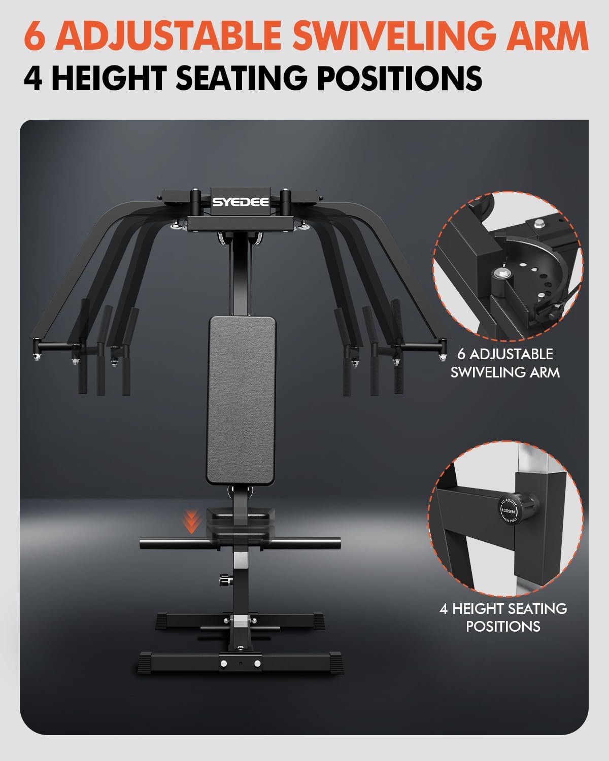 Mikolo Chest Fly Machine, PEC Fly and Reverse Delt Machine, 400 lbs Upper Body Specialty Machine for Pectoral and Rear Deltoid with Band Pegs, Chest, Back, and Shoulder Training for Home Gym - Image 7