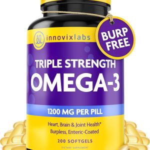 InnovixLabs Triple Strength Omega 3 Fish Oil 900 mg EPA DHA (200 Softgels) | Omega 3 Supplement for Women & Men, Burpless, Brain & Joint Support, Omega-3 Fatty Acid, No Fishy Aftertaste, 200-Day Supply