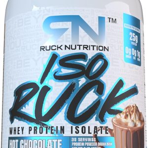 RUCK NUTRITION ISO Protein Powder | 100% Whey Protein Isolate | 25G of Protein for Muscle Recovery | 0g of Fat, 0g of Sugar | Gourmet Taste (30 Servings, Hot Chocolate)