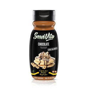 Sugar Free CHOCOLATE Syrup Zero Calories and Fat Free, 10.6 FL OZ – No Sugar Chocolate Syrup Dessert Topping Gluten-Free, Non-GMO, Vegan and Keto Friendly – ServiVita