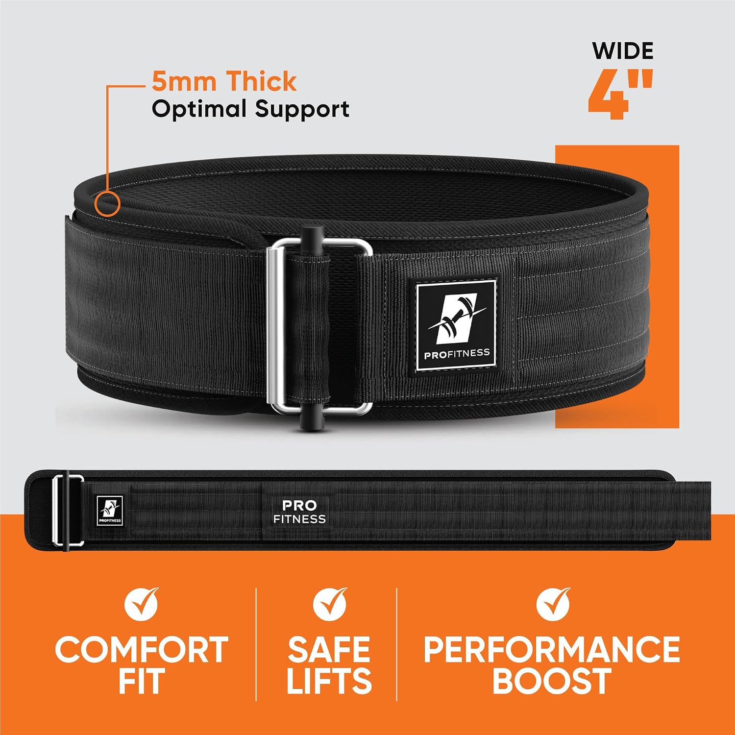 Weightlifting Belt for Men & Women - 4'' Wide Auto-Lock Weight Lifting Belt for Men Back Support - Squat Belt as Workout Belt for Men & Women Powerlifitng & Deadlifts - Weight Belt for Men Back Support - Image 2