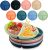 16 Pcs 9 Inch Unbreakable Divided Plates for Kids Adult Dishwasher Microwave Safe 3 Compartment Plates Lightweight Healthy Plastic Reusable Dinner Plate for Child Dishes(Multi Colors)